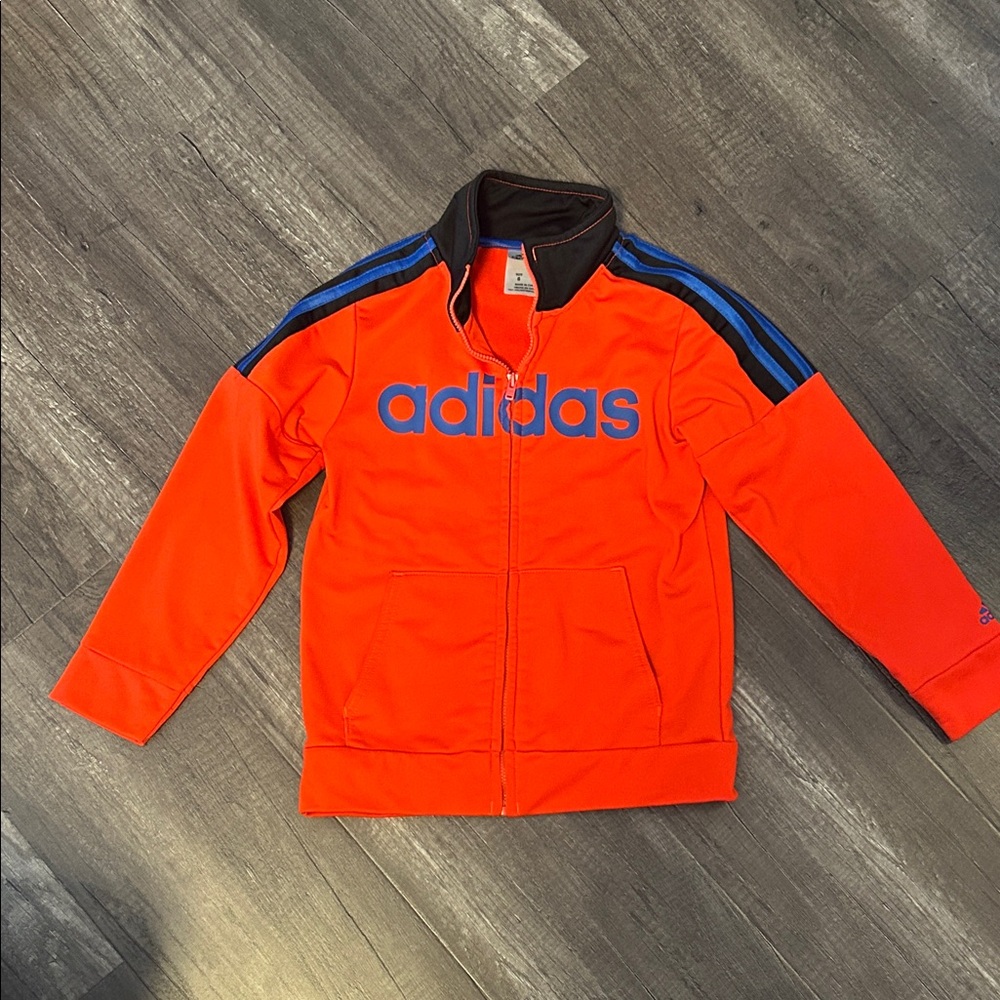 Adidas Bold Orange Jacket with Blue Accents